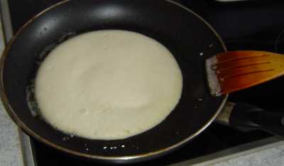 Pfannkuchen in der Pfanne